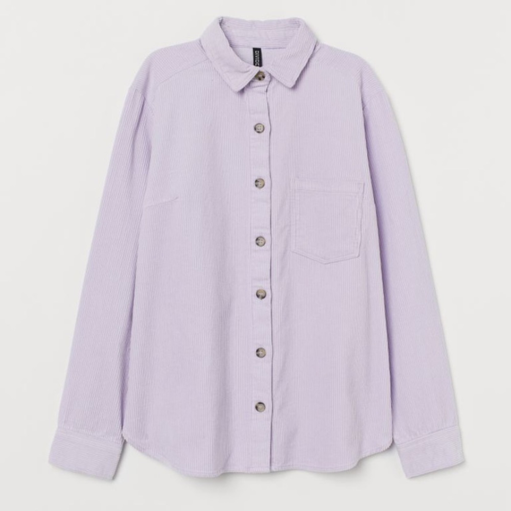 H&M lavender purple shirt cotton vintage trending
